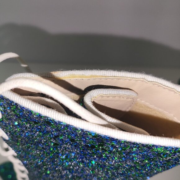 CAPE ROBBIN | Galaxy Glitter Blue Laced Mid Calf Heels - Picture 6 of 9